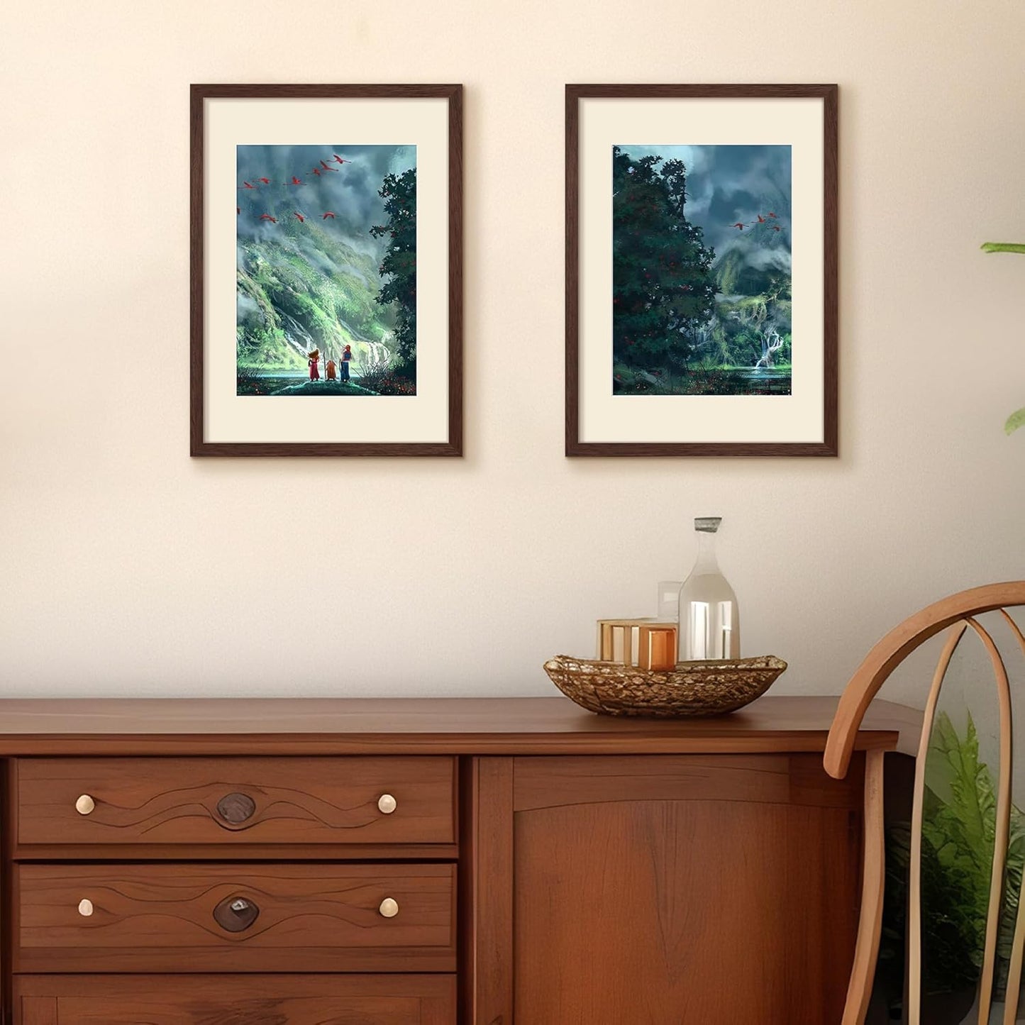 Upsimples A3 Picture Frame - Display 8.3x11.7" Photos with Mat or 11.7x16.5" Without - Brown, 1 Pack