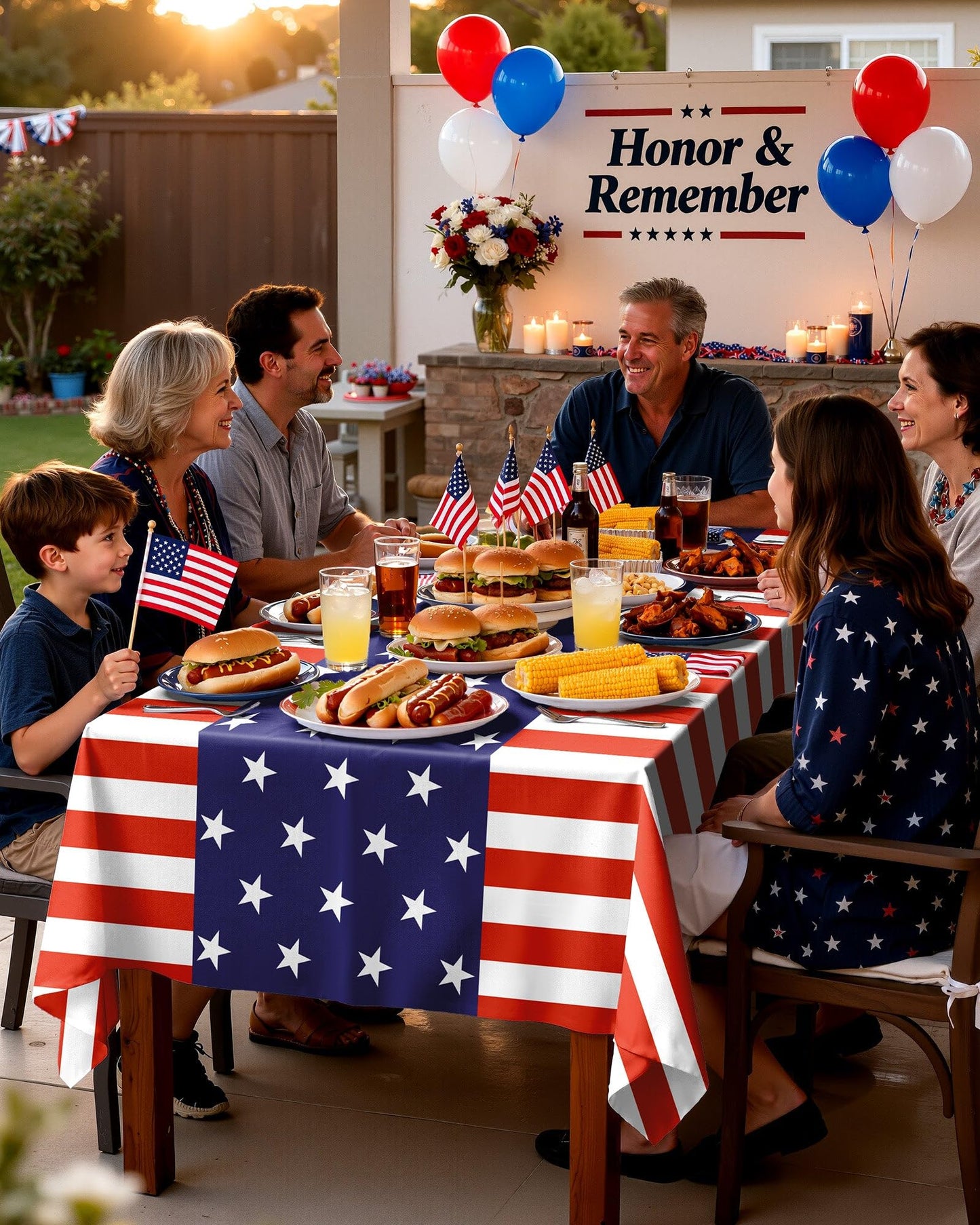 Pureegg 4th of July USA 250th Anniversary Plastic Tablecloth Disposable 10 Pack, Patriotic American Flag Rectangle Table Cover 54 x 108 Inch, Table Cloth for Independence Day BBQ Picnic Party