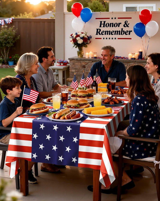 Pureegg 4th of July USA 250th Anniversary Plastic Tablecloth Disposable 10 Pack, Patriotic American Flag Rectangle Table Cover 54 x 108 Inch, Table Cloth for Independence Day BBQ Picnic Party