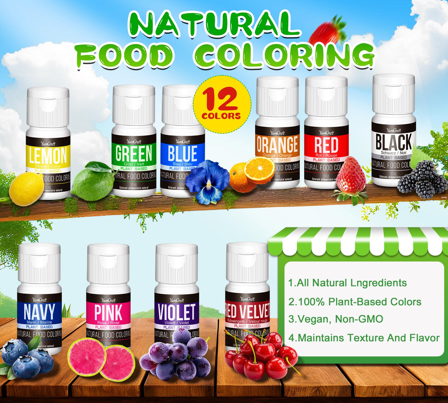 Food Coloring Liquid Set (10 Colors)