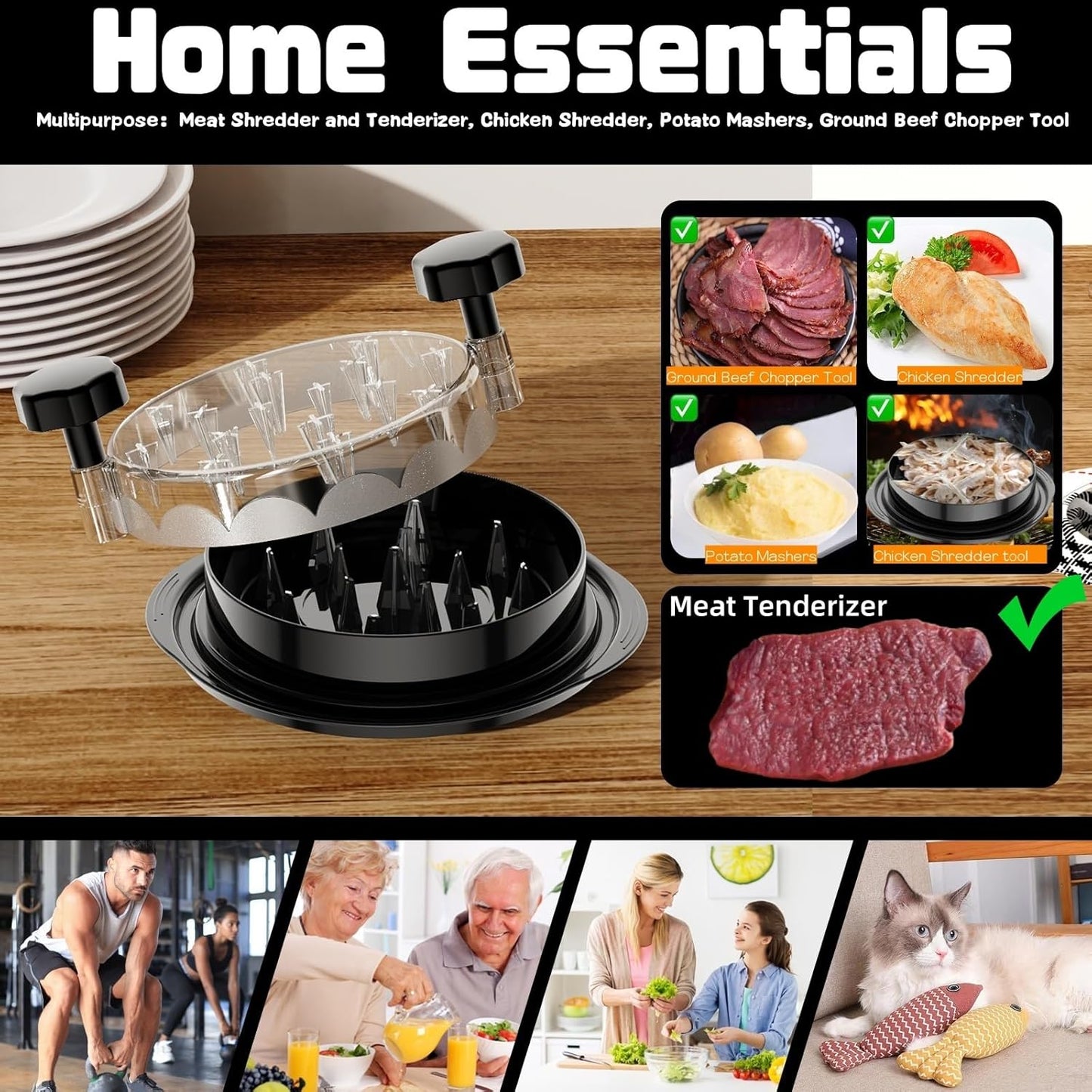 Skiennix Chicken Shredder - Versatile Meat Tenderizer & Pulled Pork Claws | Perfect for Shredding Chicken