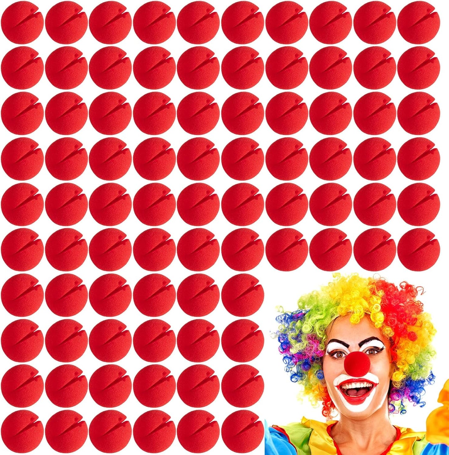 Vinsot Red Circus Clown Noses - 200 Pcs Foam Cosplay Accessories for Carnival & Halloween