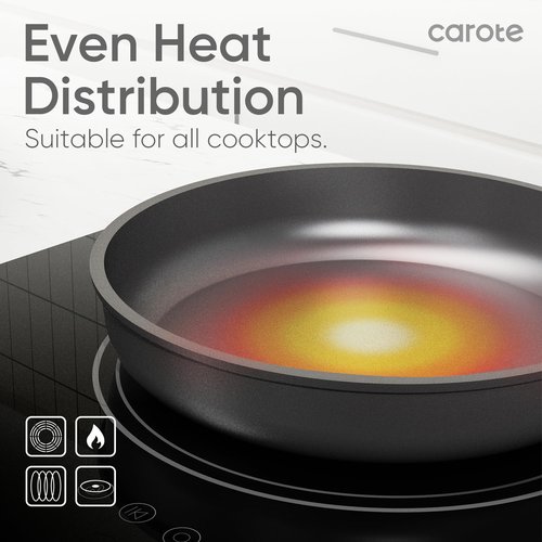 CAROTE Pots and Pans Set Non Stick, Premium Cooking Sets, Kitchen Cookwares, Induction Cookware Set, Pot and Pan, Kitchen Essentials, 11pcs