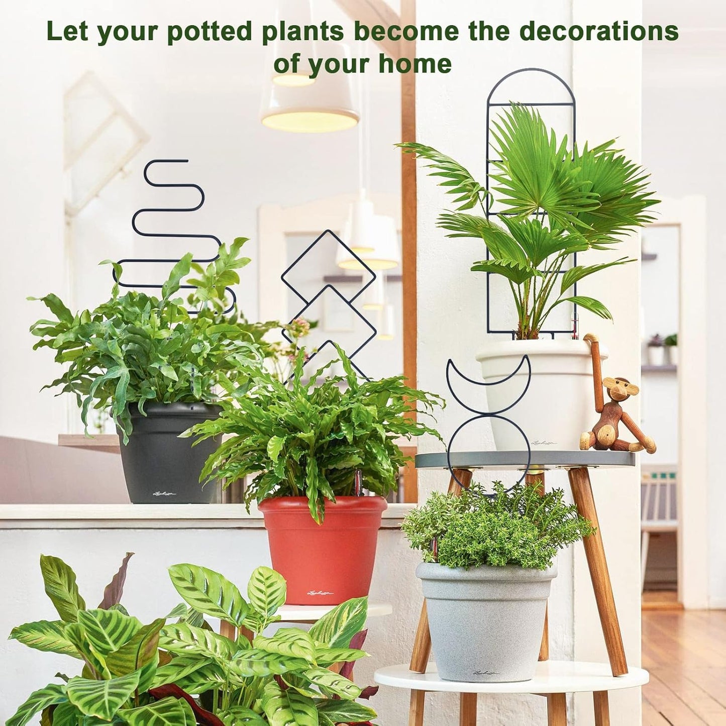 Wellsign Indoor Plant Trellis - 16-Inch Metal Support for Climbing Vines & Flowers | 4-Pack