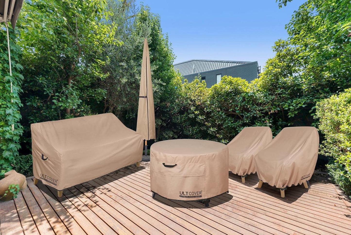 ULTCOVER Waterproof Patio Chair Cover - Durable Outdoor Deep Seat Protection | Fits Chairs Up to 28"W x 30"D x 32"H (2 Pack)
