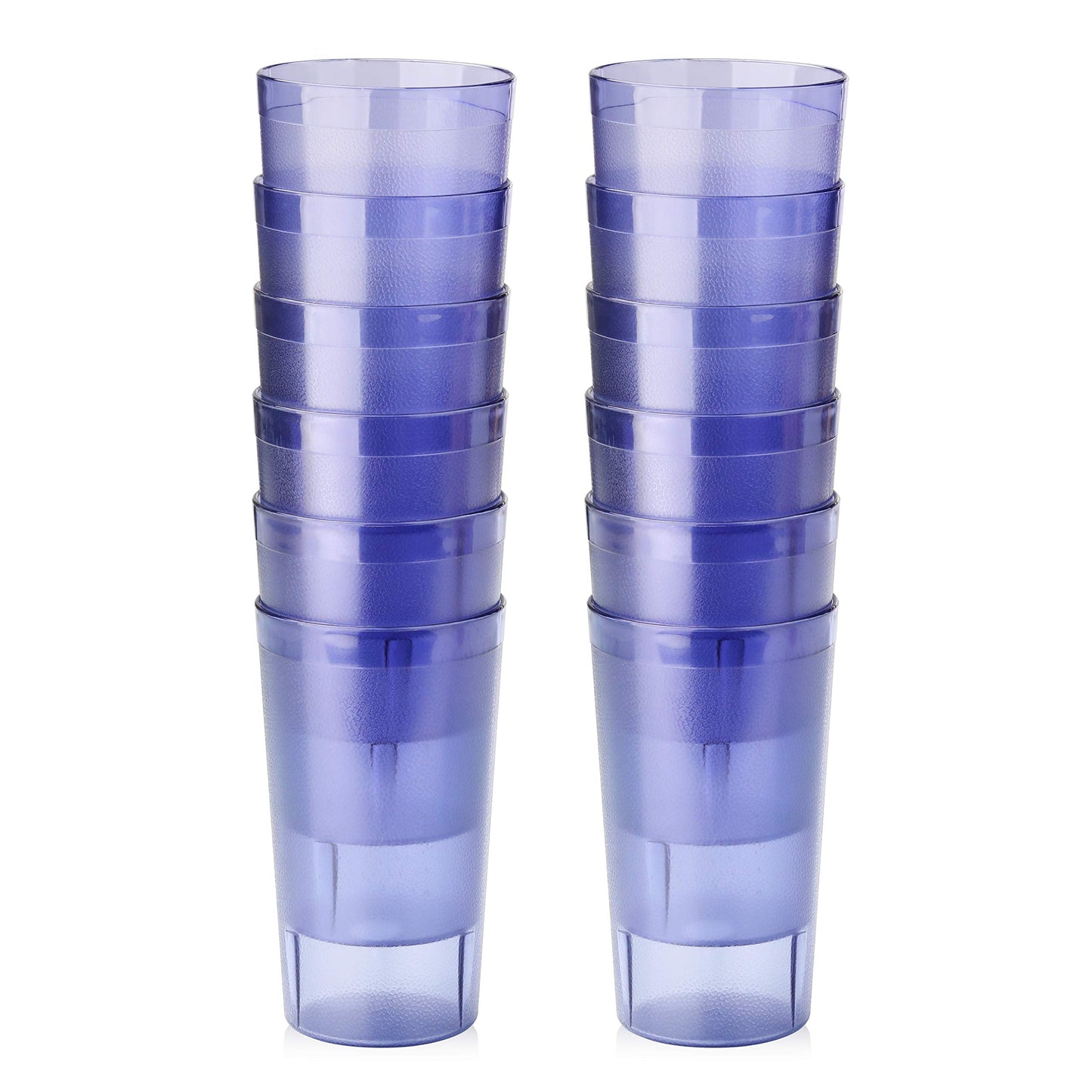 New Star Foodservice Restaurant-Grade Polycarbonate Beverage Tumblers, 12 oz, Blue, Set of 12