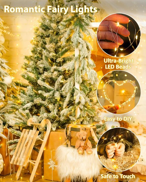 60 LED Fairy Lights by [Brand Name] - 20FT Waterproof Battery Operated Twinkle Lights | Timer & Cuttable for Indoor/Outdoor Use