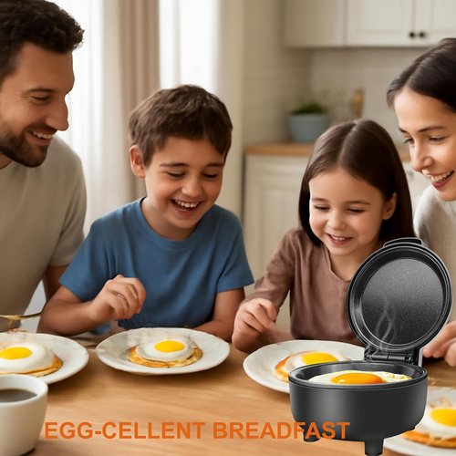 Hyvance Smart Fried Egg Cooker - Automatic Maker for 6 Styles, Non-Stick, Auto Power Off | Black