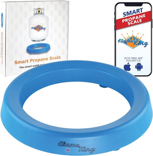 Flame King Smart Wireless Propane Tank Scale - Bluetooth Gas Gauge for BBQ & Grills | Monitors 20/30/40 lb Tanks