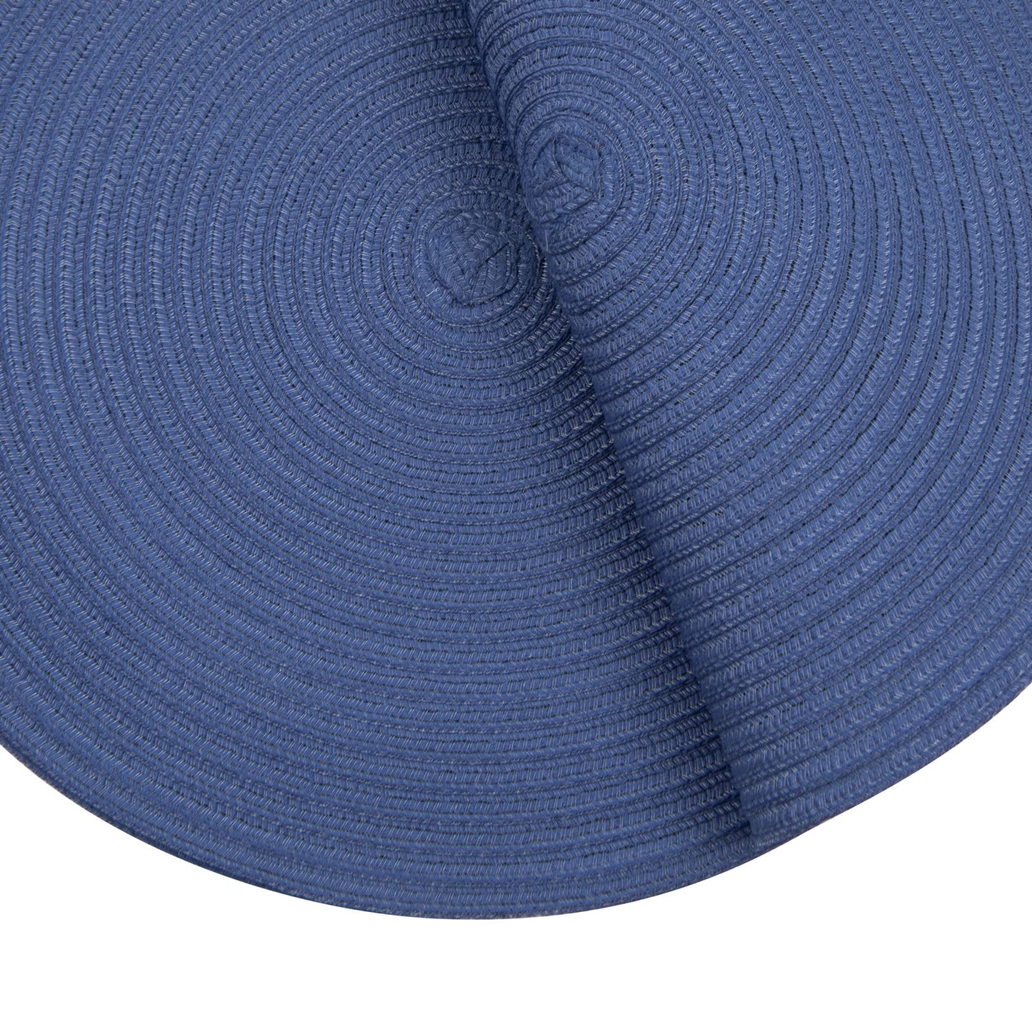 SHACOS Round Placemats Set of 6 Washable 15 inch Round Table Mats Cotton Polyester Woven Braided Place Mats for Dining Table (Sail Blue, 6)