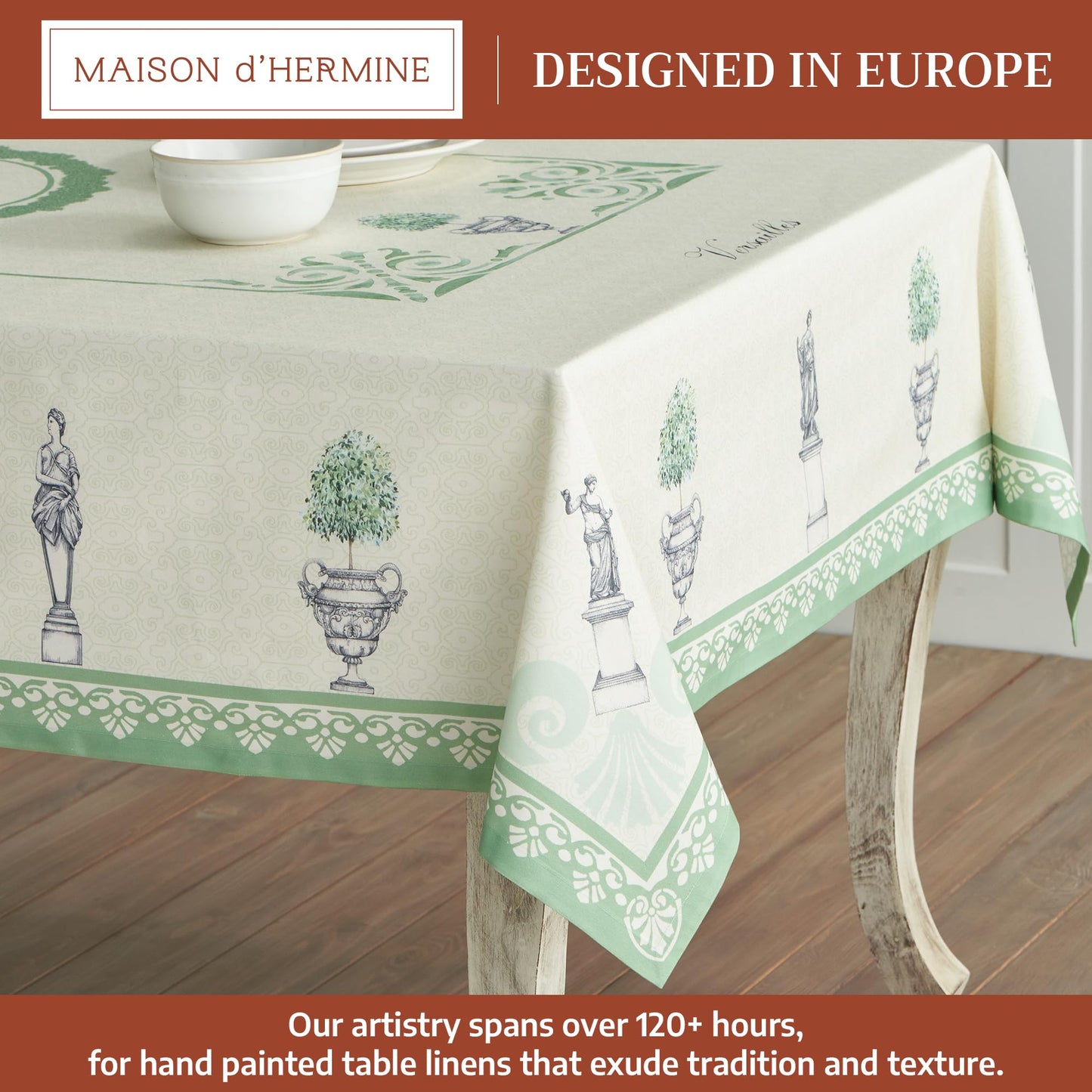 Maison d' Hermine Table Cloth Square Table 100% Cotton 54 x 54 Inches Tablecloth Reusable Decorative for Dining Kitchen Room Farmhouse Home Gifts for Mothers Day Spring Summer - Jardin Du Roy