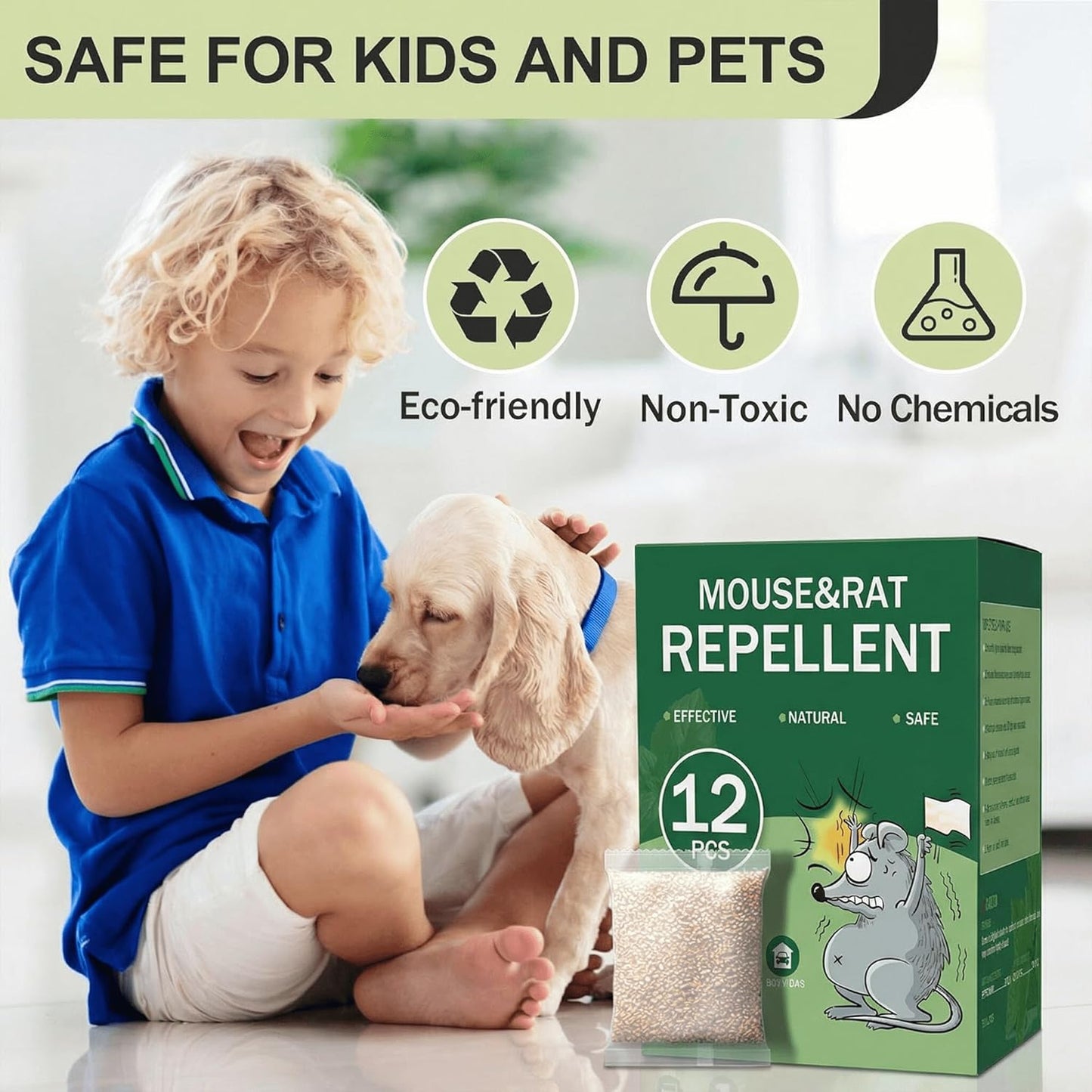 Skiennix Rodent Repellent Pouches - Natural Peppermint Oil Deterrent | Extra-Strength 12 Pack for Indoor & Outdoor Use