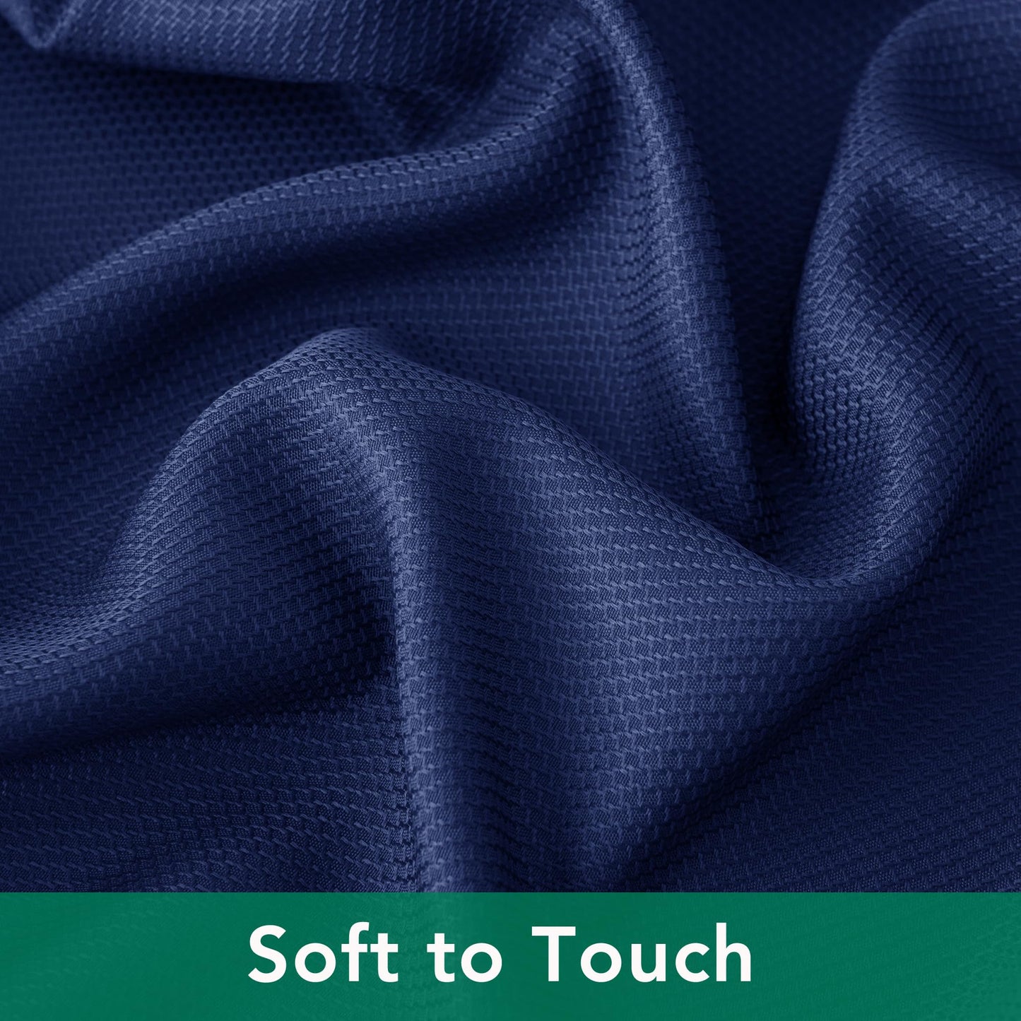 Biscaynebay Textured Fabric Tablecloths 60x108 Inches Rectangular, Navy Water Resistant Tablecloths for Dining, Kitchen, Wedding and Parties etc. Machine Washable
