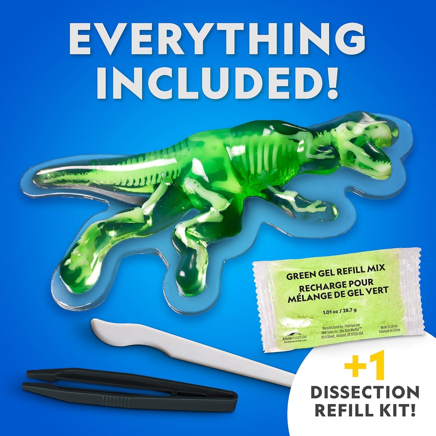 National Geographic Glow-in-The-Dark T. Rex Dissection Lab - Build a 9.5” Glowing Dinosaur Skeleton Model | Includes Refill Pack & Learning Guide