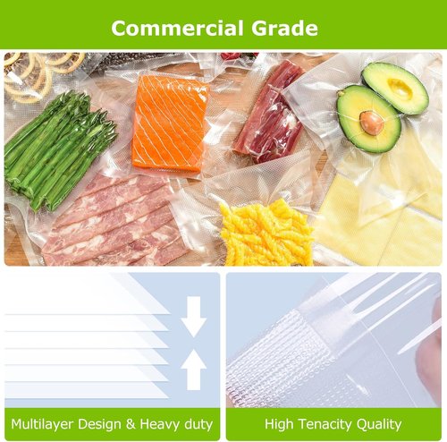 Bonsenkitchen Vacuum Sealer Bags - Durable 8" x 50' Rolls | Heavy Duty, BPA Free for Food Storage & Sous Vide