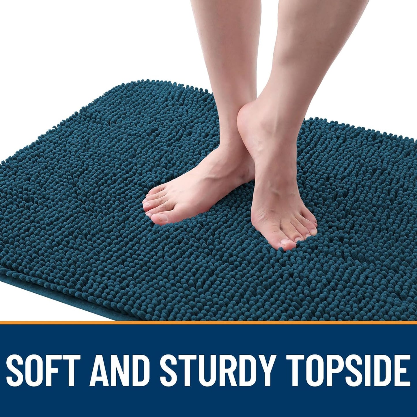 OLANLY Dog Door Mat - Absorbent Non-Slip Washable Doormat for Muddy Paws | 36x24 Atlantic Blue