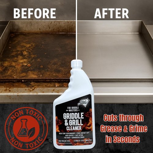 Black Diamond Stoneworks Griddle & Grill Cleaner - Non-Caustic, Food-Safe Formula, 32 fl oz