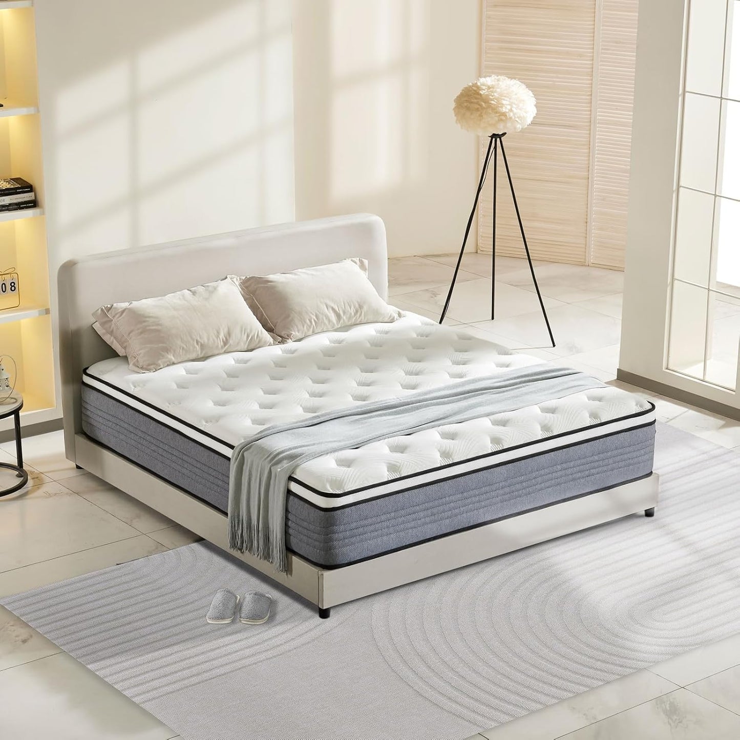 Regine Switzerland Queen Mattress - 12 Inch Medium Firm with Pocketed Springs for Pressure Relief