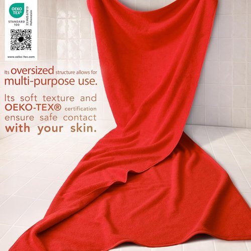 Cotton Paradise 100% Cotton Oversized Bath Sheet - Extra Large 40x80 Turkish Towel in Red