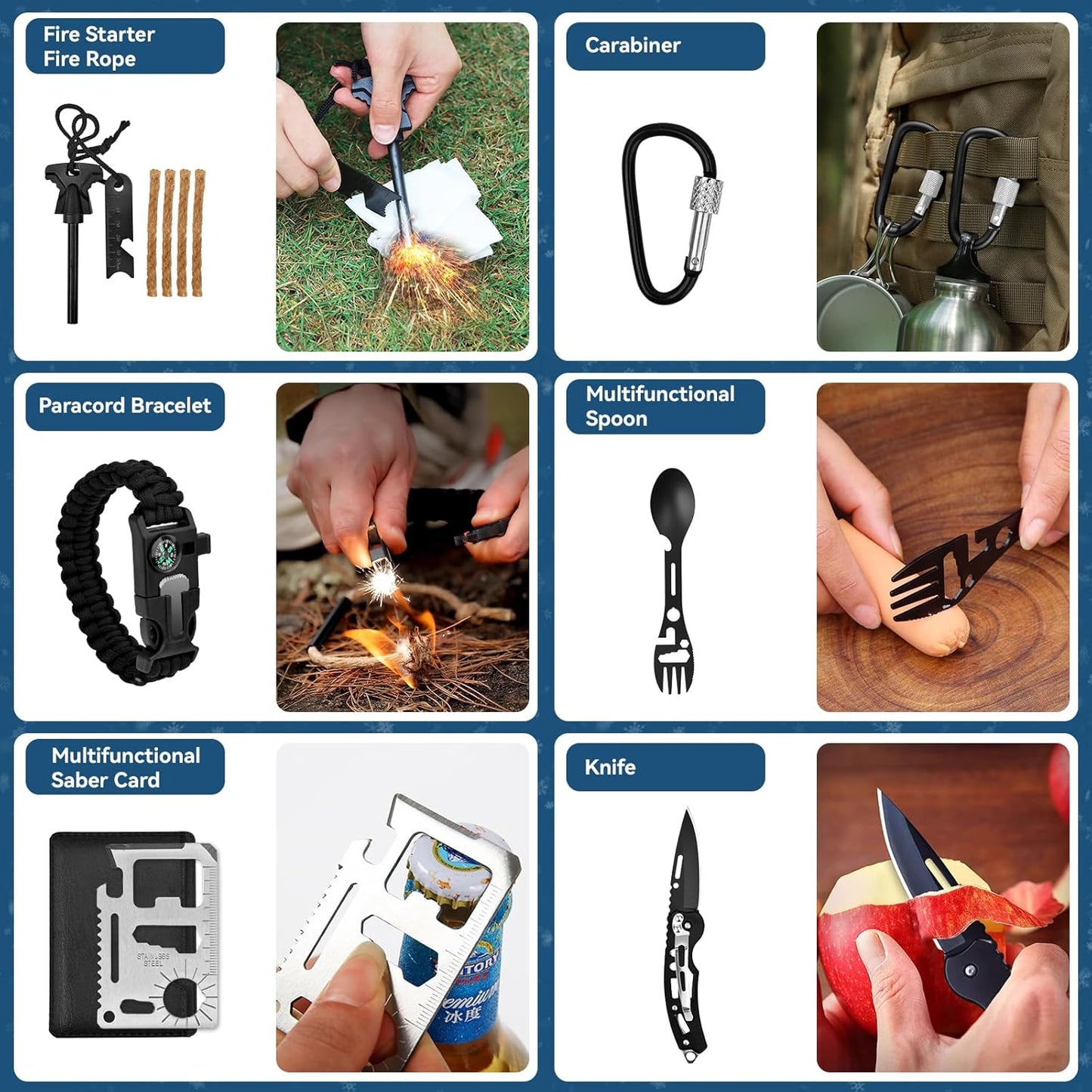 Survival Advent Calendar 2025 - 24-Day Christmas Countdown Gift Box for Adults & Outdoor Enthusiasts
