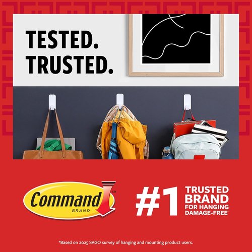 Command 15 lb Large Picture Hanging Strips - Damage-Free Wall Hangers | 14 Pairs (28 Strips) in White