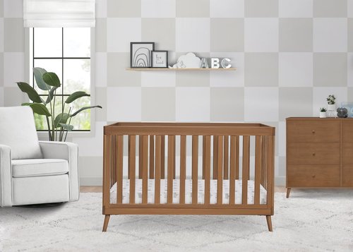 Delta Children Essex 4-in-1 Convertible Crib - Greenguard Gold Certified | Chestnut Finish