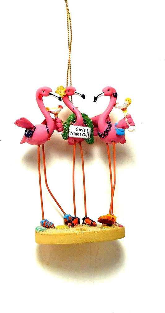 Pink Flamingo Beach Ornament - Cape Shore Girls Night Out Resin Decor