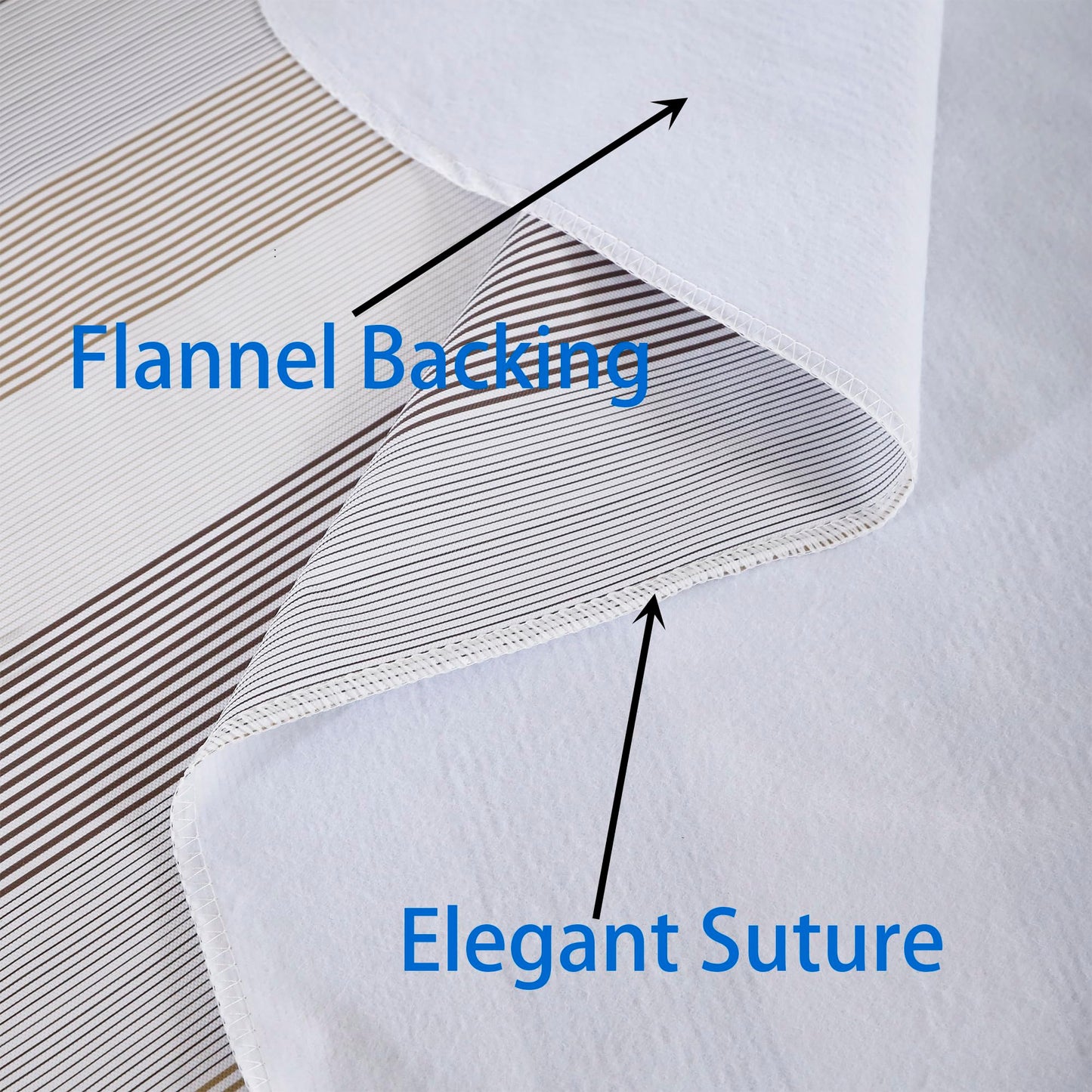 Walrus Heavy Duty Vinyl Tablecloth with Flannel Backing Waterproof Oil-Proof Plastic Table Cloth Stain-Resistant Wipeable Rectangle or Square Table Cover for Indoor and Outdoor (Line，60x102 Inch)