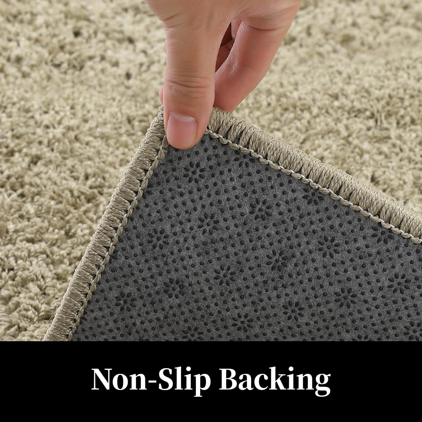 Nanan Kitchen Runner Rug 2x8 Non-Shedding Long Hallway Bedside Solid Modern Shag Indoor Floor Carpet for Bedroom Living Room Nursery, 2' x 8', Taupe