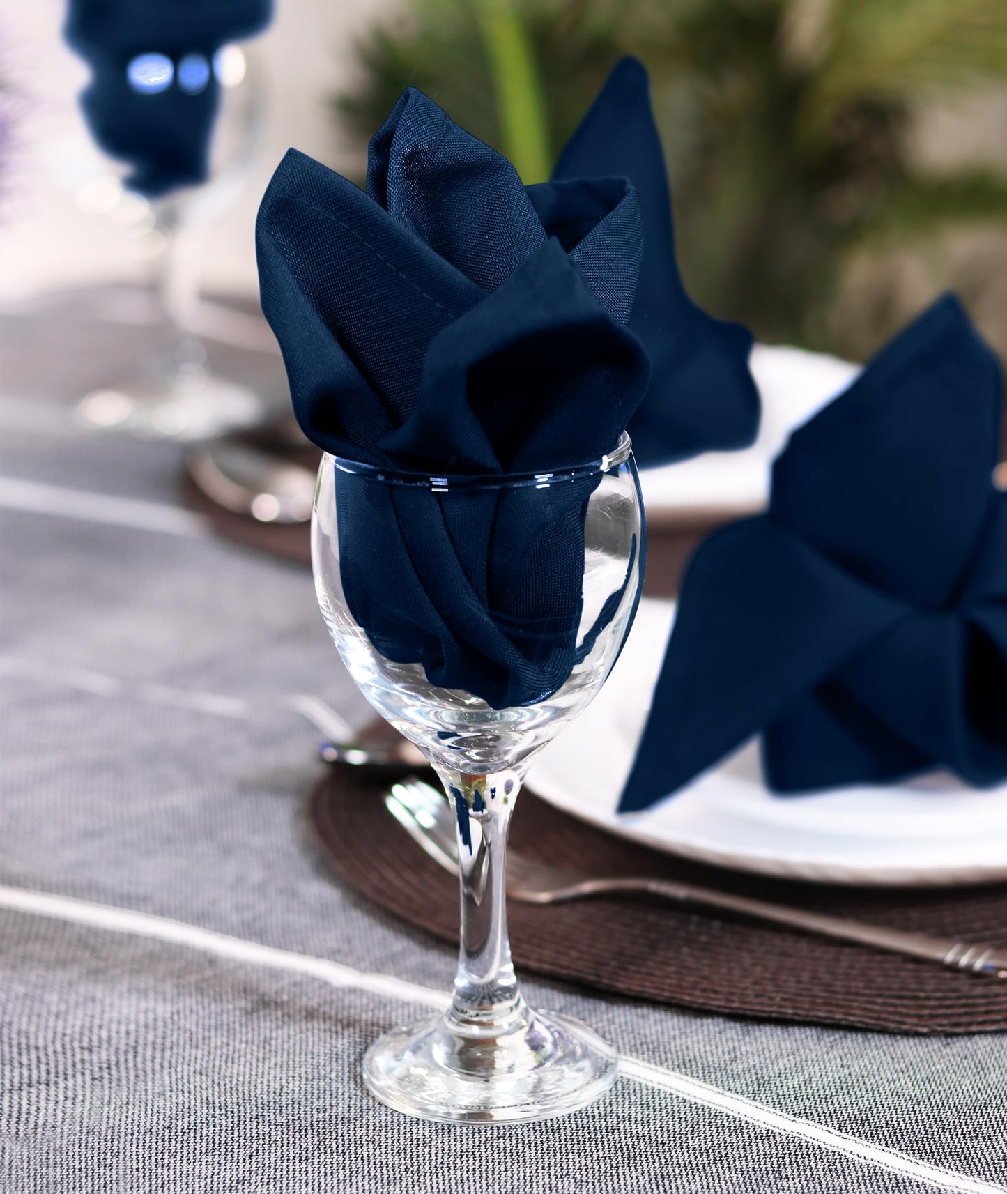 Utopia Home Navy Blue Cloth Napkins (144 Pack, 20x20Inches), Ideal Dinner Napkins for Party, Wedding and Lunch/Dinner