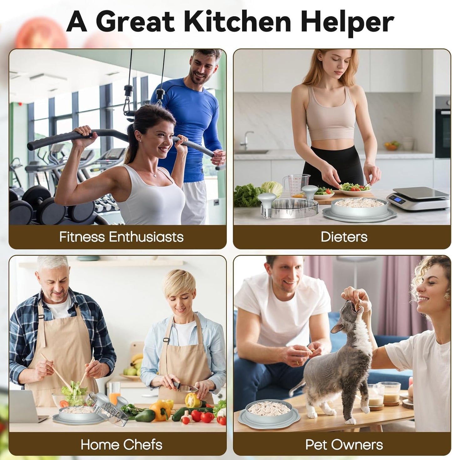 Ukeetap 10" Pro Chicken Shredder Tool - BPA-Free Meat Grinder with Ergonomic Handle & Anti-Slip Base, Gray