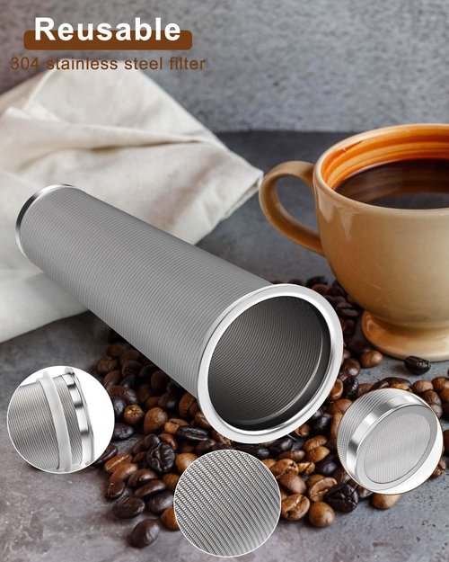 Cold Brew Strainer for 64oz Wide Mouth Mason Jars - 100-Micron Fine Mesh, Reusable 304 Stainless Steel Coffee Cold Brew Filter with Sealing Ring for Cold Brew Coffee Maker, Tea Infuser