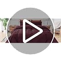King Size Burgundy Duvet Cover Set Linen Look 100% Washed Cotton Textured Bedding