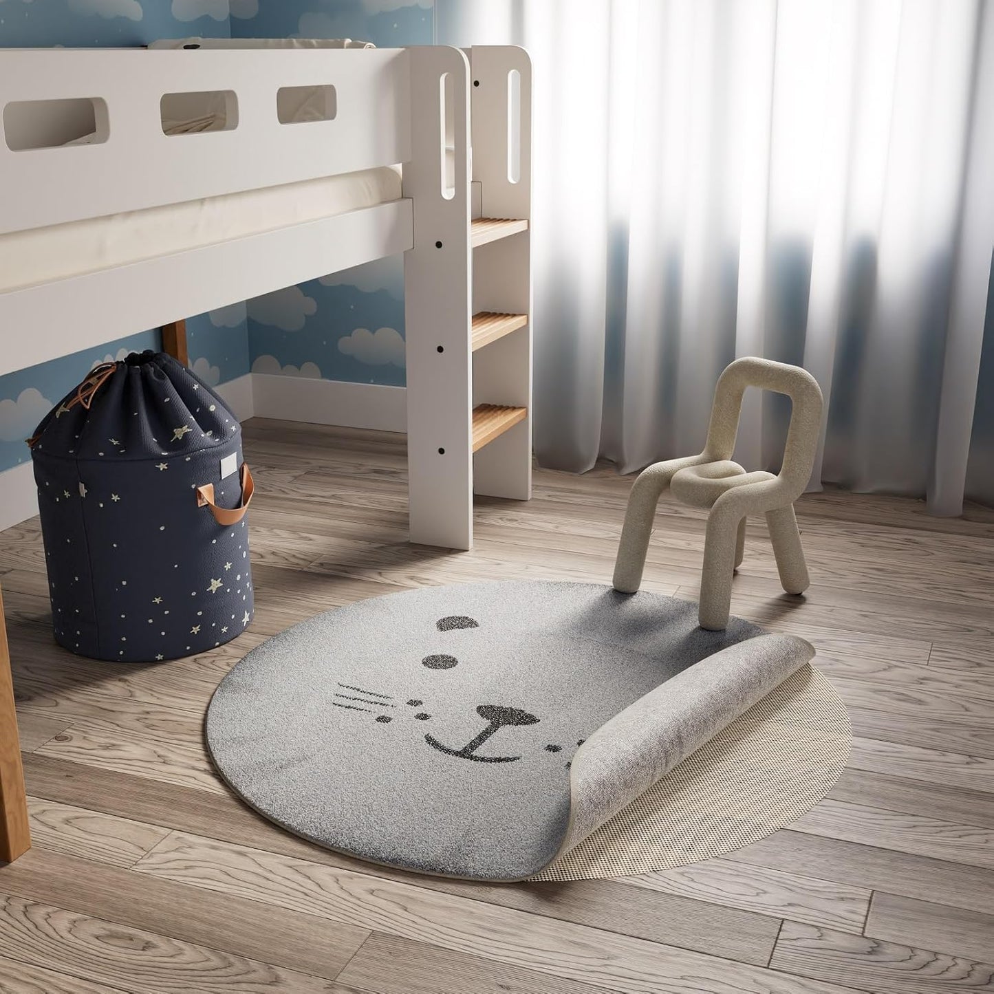 Veken Round Rug Pad Gripper - 4 Ft Non-Slip Protection for Hardwood Floors
