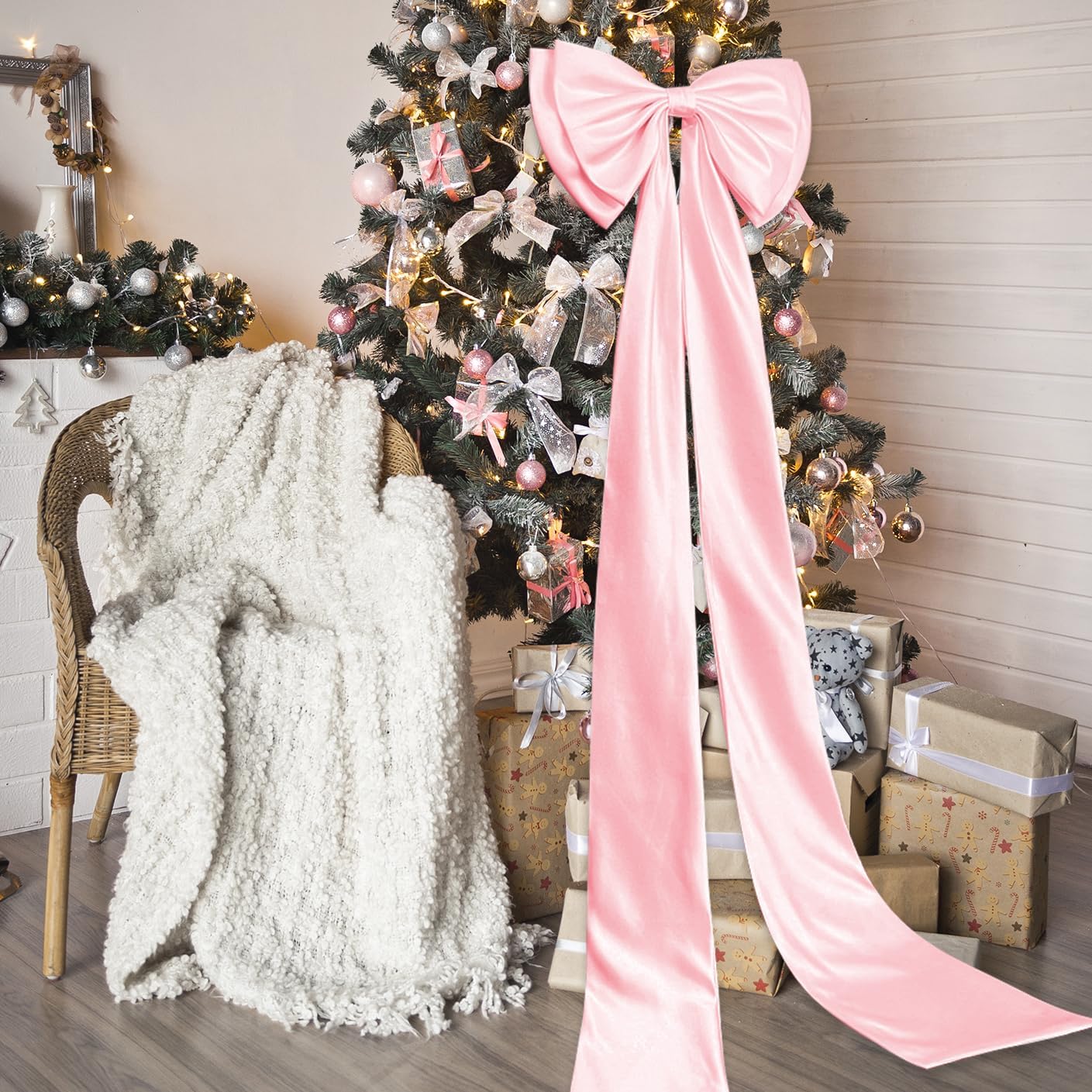 Skiennix Giant Satin Bow | Large Wedding & Party Decoration - Pink Arch & Wall Decor
