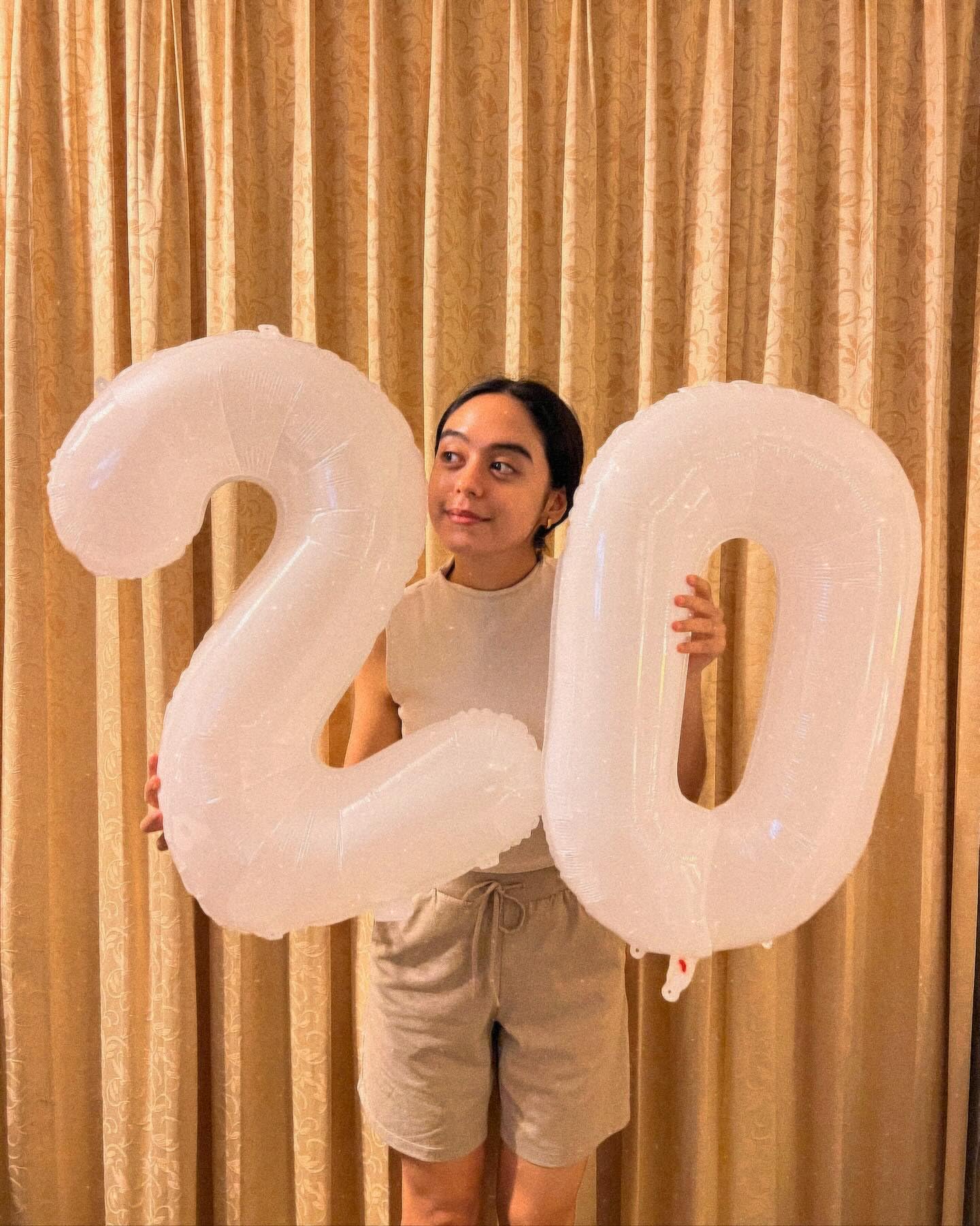 White Number 20 Balloon 40 inch, 20 Number Balloons, 20th White Birthday Decorations for Girls Boys 20 Year Old Party Supplies