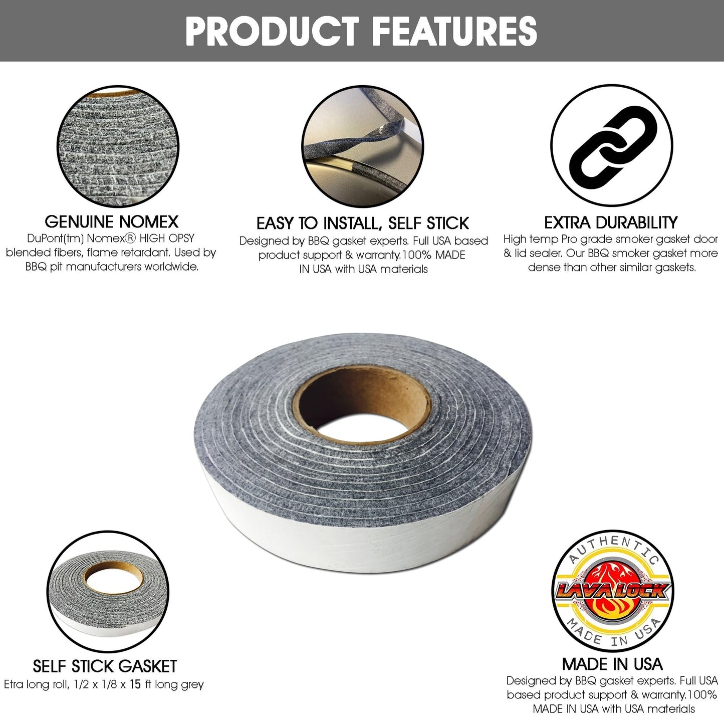 BBQ gaskets Nomex High Temp Replacement for All Kamado Smokers (Joe, Primo, Grill Dome, King, Komodo, saffire etc)