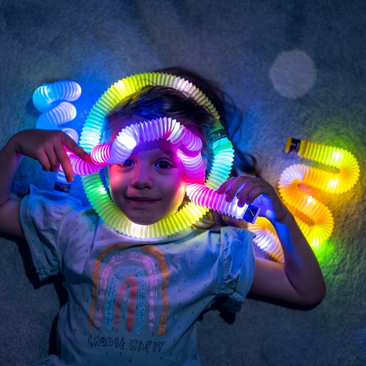 nutty toys Light Up Pop Tubes - Sensory Toys - Glow Sticks for Kids, Fine Motor Skills Toddler Fidget, Top ADHD & Autism Essentials 2026, Unique Gifts Idea, Best Boy & Girl Easter Basket Stuffers