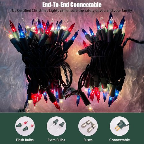 HISHINY Mini String Lights - 100 Count Red, White & Blue Patriotic Decorations | 21 Feet for 4th of July & Holiday Decor