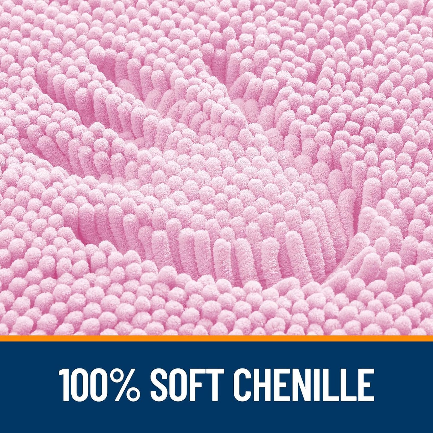 OLANLY Bathroom Runner Rugs - Extra Soft Chenille Bath Mats | Quick Dry, Machine Washable, 59x20, Pink