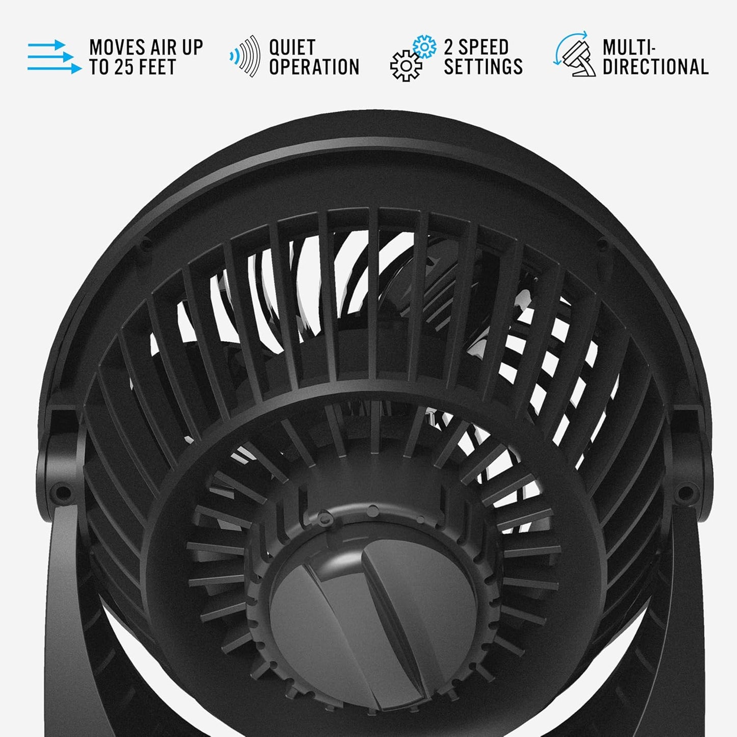 Vornado 133 Air Circulator Fan - Small Room Table Fan with Adjustable Head & 2 Speeds | Black