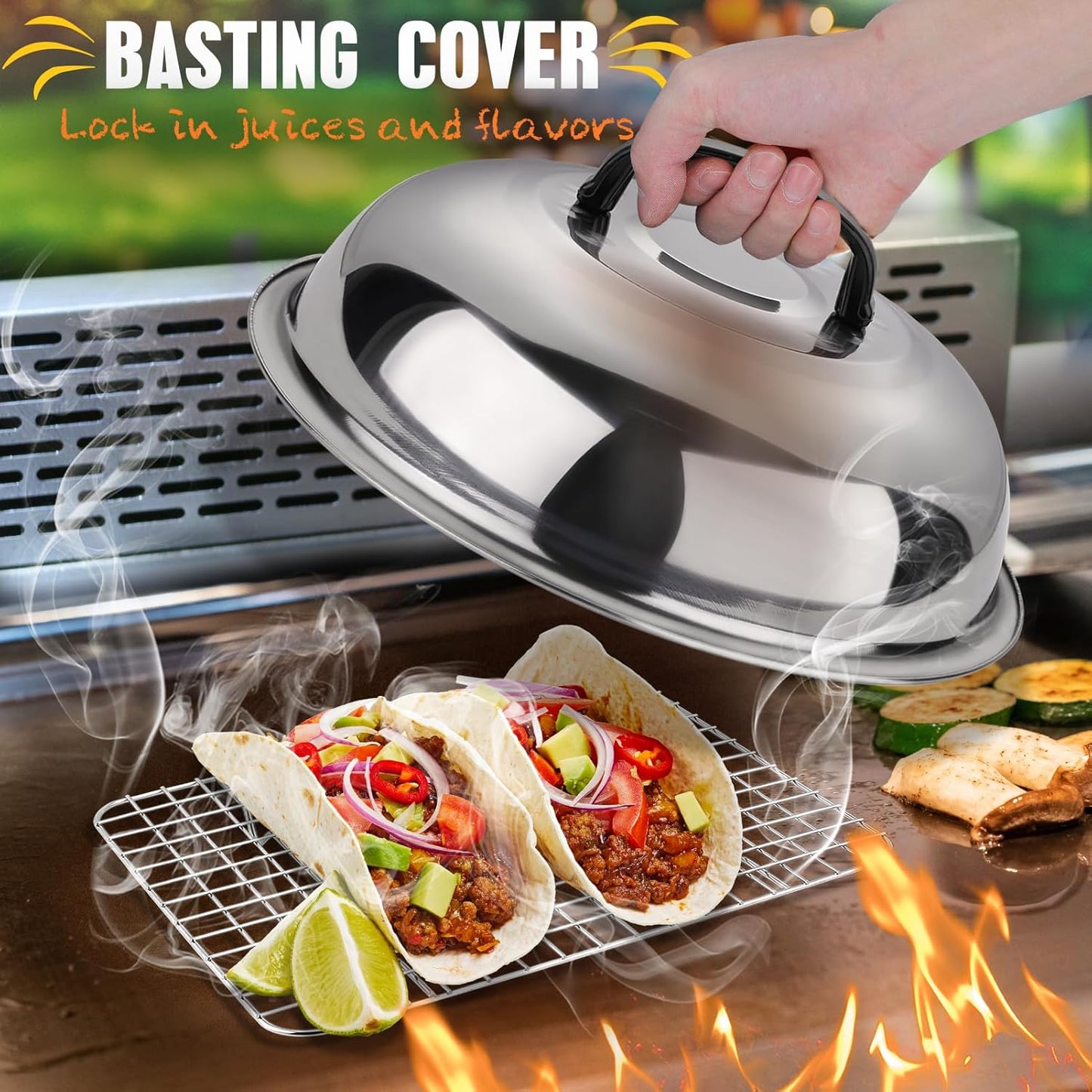 RINPIR 33PCS Griddle Accessories Kit - Professional Flat Top Grill Tools with Cooling Rack & Burger Press