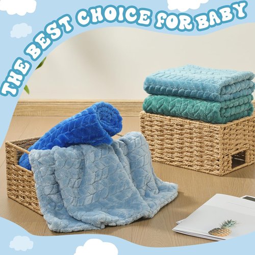 Frienda Baby Fuzzy Blanket - Soft & Warm Fluffy Blanket for Infants | 32 x 24 Inch, Blue