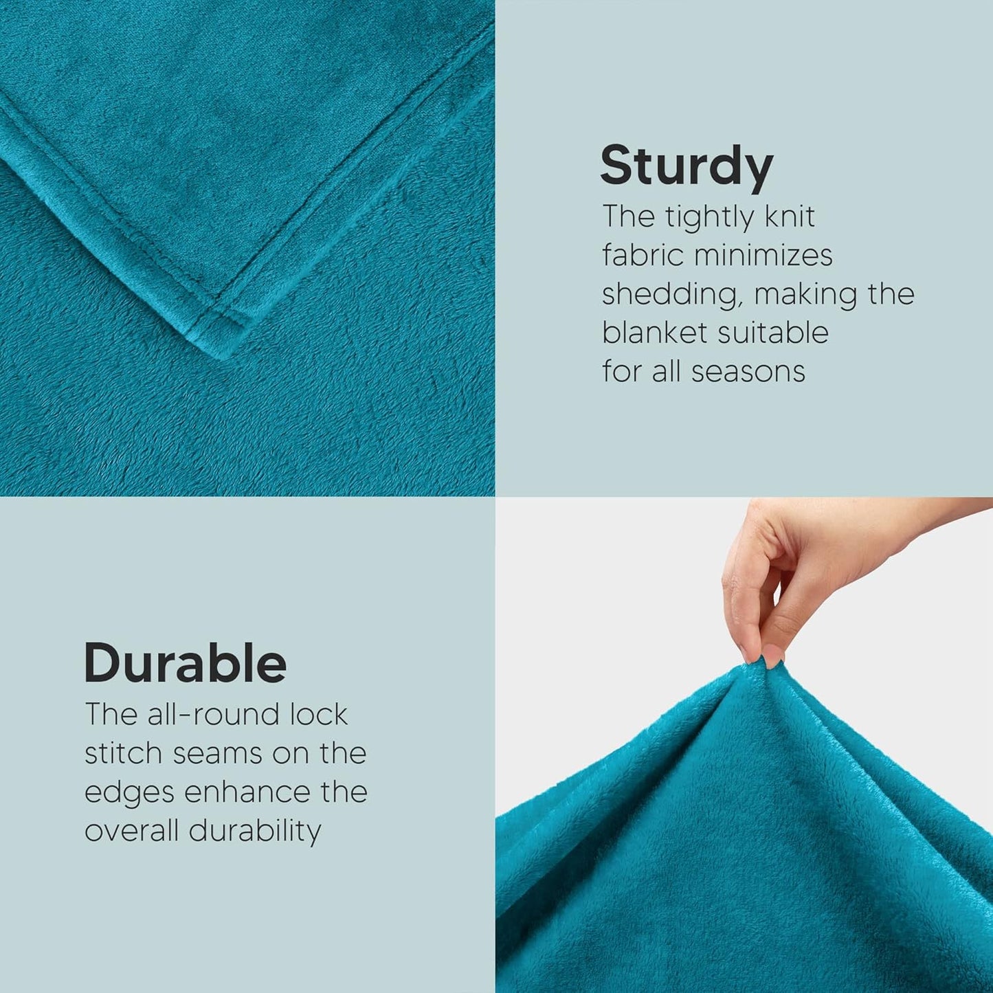 Utopia Bedding Fleece Blanket - Luxury Soft Microfiber | Queen Size Turquoise 300GSM (90x90 Inch)