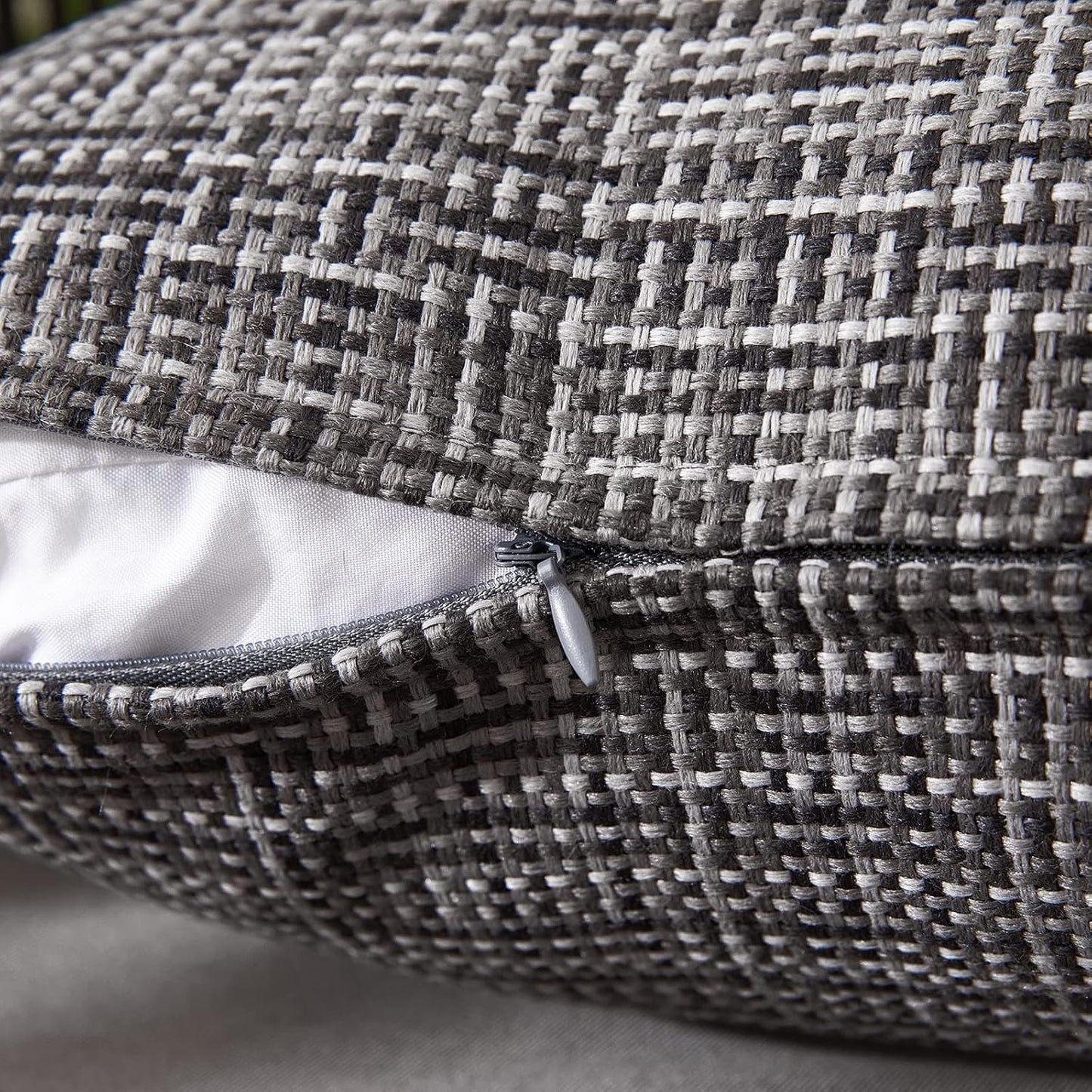 MIULEE Outdoor Waterproof Throw Pillow Covers - Decorative Gray Cushion Covers for Patio & Garden | 18x18 Inch, Pack of 2