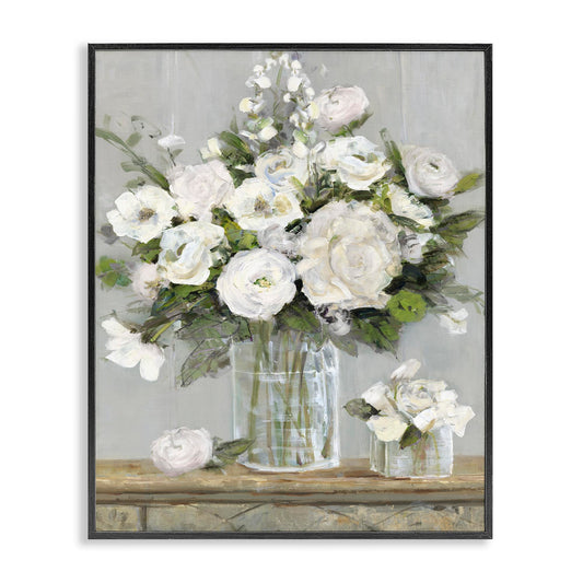 'Country White Full Blossoms'| Framed Giclee Art