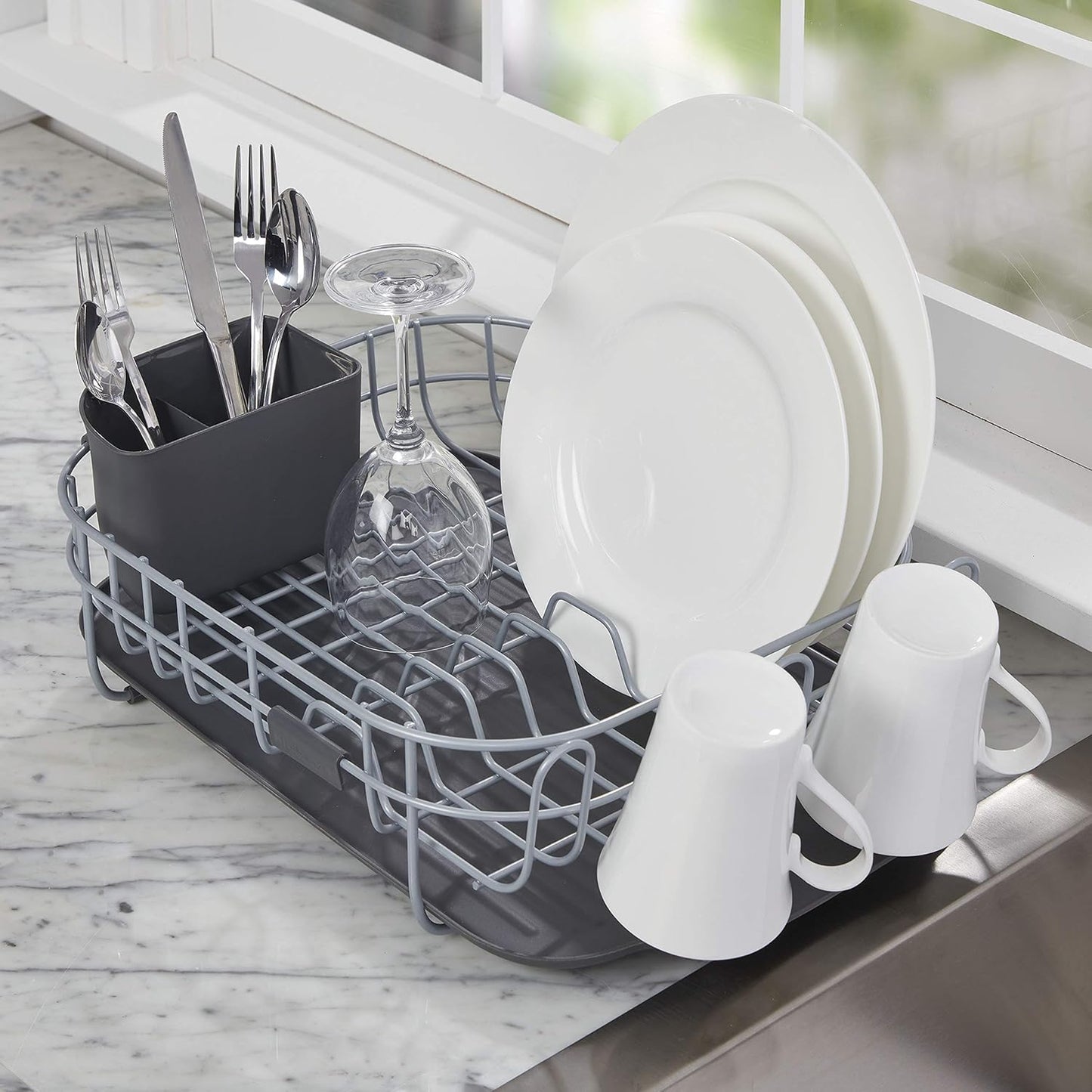 KitchenAid Low Profile Dishrack - Durable Carbon Steel Design | Charcoal Color