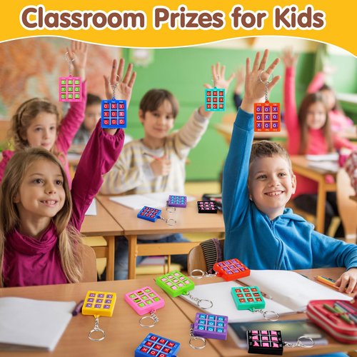 16PCS Tic Tac Toe Game Birthday Party Favors Goodie Bags Stuffers for Kids 3-5 4-8 8-12 Summer End of Year Student Gifts from Teacher Classroom Treasure Carnival Prize Box Return Gift Pinata Keychain