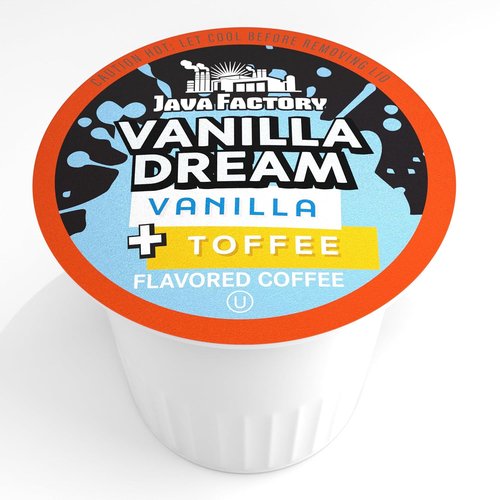 Java Factory Coffee Pods - Vanilla Flavored K-Cup Compatible Coffee | 80 Count Pack