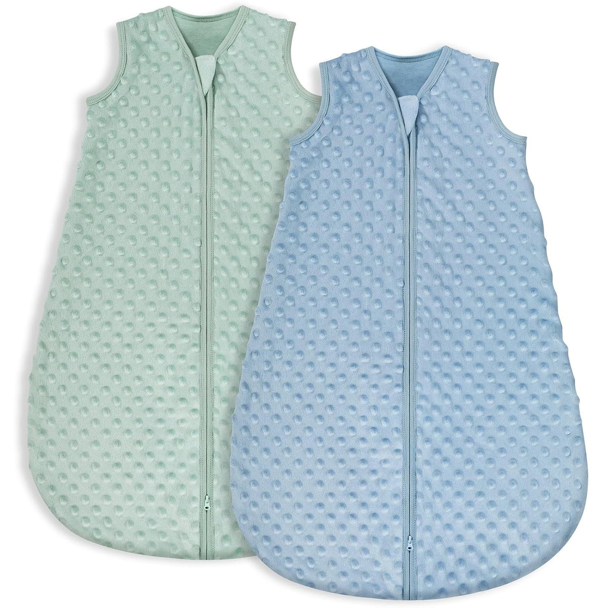 Yoofoss Baby Sleep Sack | Fleece Wearable Blanket for 0-6 Months | Plush Dots & 2-Way Zipper